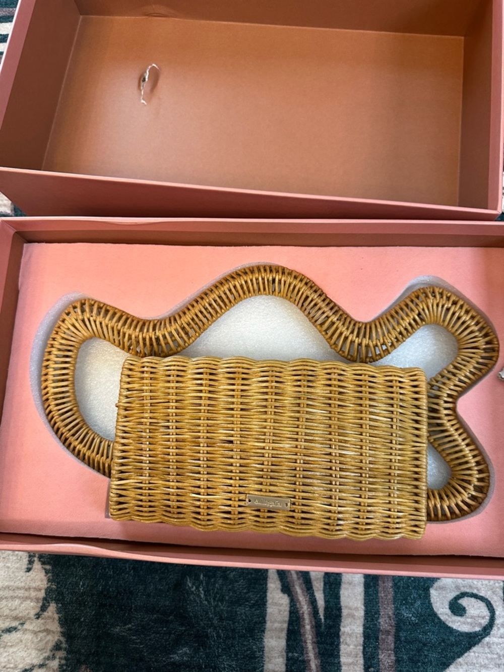 cult gaia Elsa Rattan Clutch NWT - Picture 7 of 8